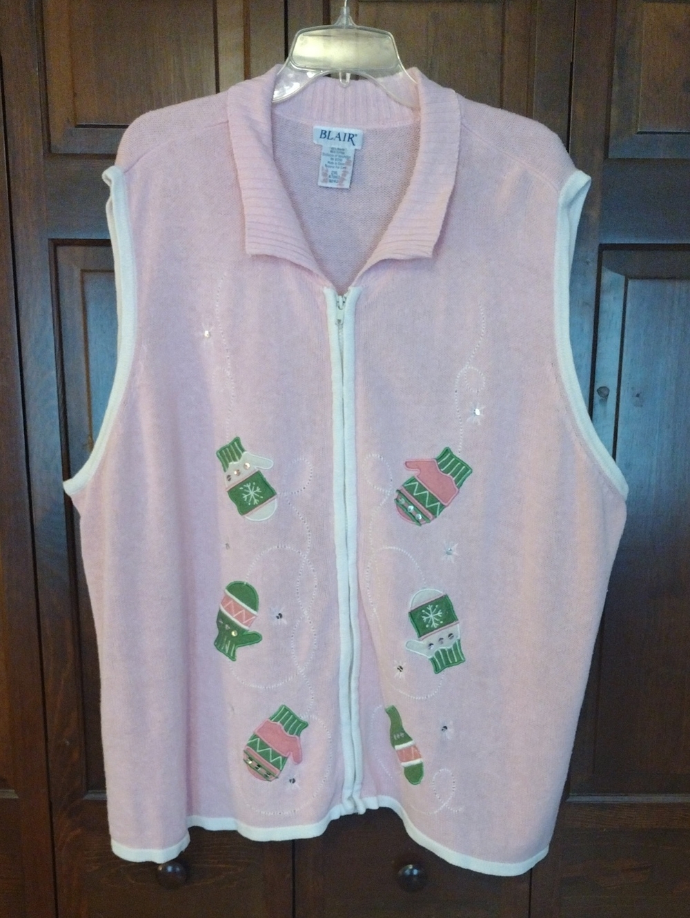 2X Marked (pls Read) Christmas Winter Sweater Vest Zip Up Ramie cotton Vintage